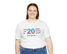 Load image into Gallery viewer, 20-20-20 vision rule on a white t-shirt