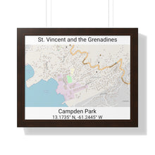 Load image into Gallery viewer, Campden Park St. Vincent and the Grenadines Map Framed Print Poster, Framed Vertical Poster Framed Horizontal Poster