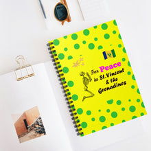 Load image into Gallery viewer, St. Vincent and the Grenadines Praying for Peace Green Spotted Yellow, Spiral Lined Notebook