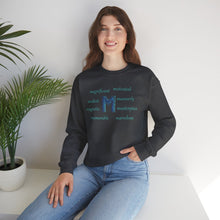 Load image into Gallery viewer, M Alphabet Sweatshirt, Optimistic, Mental Health, Motivational Alphabet Initial "M" Unisex Heavy Blend™ Crewneck Sweatshirt, Self-affirming Sweatshirt