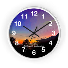 Load image into Gallery viewer, Union Island Sunset Wall Clock, Union Island St. Vincent and the Grenadines Sunset Wall Clock