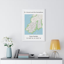 Load image into Gallery viewer, Cane Garden St. Vincent and the Grenadines Map Framed Print Poster, City Map Print Poster, Framed Vertical Poster
