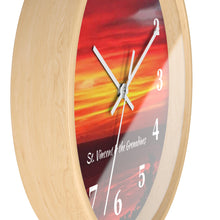 Load image into Gallery viewer, St. Vincent and the Grenadines Wall Clock Vibrant Sunset