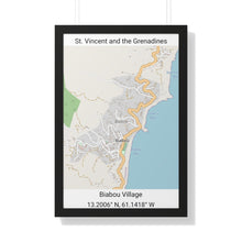 Load image into Gallery viewer, Biabou St. Vincent and the Grenadines Map Framed Print Poster