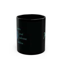 Load image into Gallery viewer, J Alphabet 11oz Mug, Initial Letter Mug, Self-affirming Mug, Mental Health Black Coffee Mug, Motivation Mug
