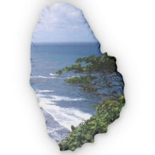 Load image into Gallery viewer, St. Vincent Atlantic Coastline Map-Shaped Accent Throw Pillow