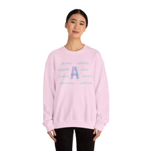 Load image into Gallery viewer, A Alphabet Sweatshirt, Motivational, Alphabet Initial "A" Unisex Heavy Blend™ Mental Health, Optimistic Crewneck Sweatshirt, Self-affirming Sweatshirt