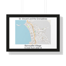 Load image into Gallery viewer, Barrouallie Village St. Vincent and the Grenadines Map Framed Print Poster, City Map Print Poster