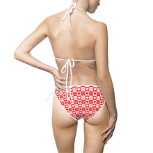 Load image into Gallery viewer, Hearts Women's Bikini Swimsuit, Valentine's Day Gift, Red and White Bikini