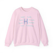 Load image into Gallery viewer, H Alphabet Sweatshirt, Mental Health, Optimistic, Motivational Alphabet Initial "H" Unisex Heavy Blend™ Crewneck Sweatshirt, Self-affirming Sweatshirt
