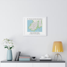 Load image into Gallery viewer, Cane Garden Point St. Vincent and the Grenadines Map Framed Print Poster, Cane Garden Point Streets Map Poster,