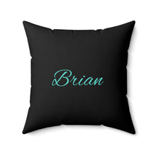 Load image into Gallery viewer, Motivational 'B' Letter Throw Pillow – Black Square Cushion with Inspirational B-Words