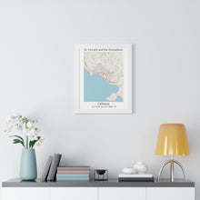 Load image into Gallery viewer, Calliaqua St. Vincent and the Grenadines Map Framed Print Poster, City Map Print Poster. Framed Vertical Poster