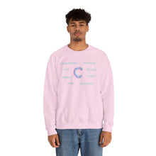Load image into Gallery viewer, C Alphabet Sweatshirt, Alphabet Initial "C" Unisex Heavy Blend™ Crewneck Optimistic, Motivational, Mental Health Sweatshirt, Self-affirming Sweatshirt