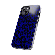Load image into Gallery viewer, Black Hibiscus on Blue iPhone Tough Phone Cases
