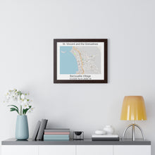 Load image into Gallery viewer, Barrouallie Village St. Vincent and the Grenadines Map Framed Print Poster, City Map Print Poster