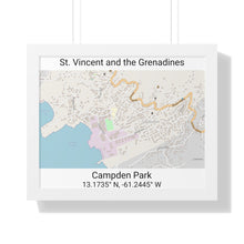 Load image into Gallery viewer, Campden Park St. Vincent and the Grenadines Map Framed Print Poster, Framed Vertical Poster Framed Horizontal Poster