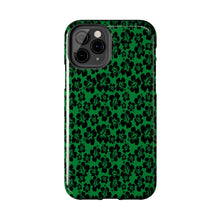 Load image into Gallery viewer, Black Hibiscus on Green iPhone Tough Phone Cases
