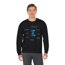 Load image into Gallery viewer, Z Alphabet Sweatshirt, Motivational, Mental Health, Alphabet Initial "Z" Unisex Heavy Blend™ Crewneck Sweatshirt, Self-affirming Sweatshirt