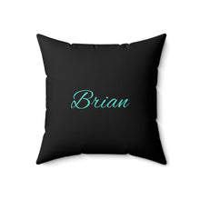 Load image into Gallery viewer, Motivational 'B' Letter Throw Pillow – Black Square Cushion with Inspirational B-Words