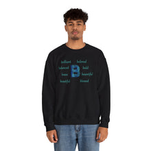 Load image into Gallery viewer, B Alphabet Sweatshirt, Motivational, Alphabet Initial "B", Motivational, Mental Health Unisex Heavy Blend™ Crewneck, Self-affirming Sweatshirt