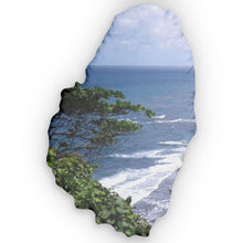 Load image into Gallery viewer, St. Vincent Atlantic Coastline Map-Shaped Accent Throw Pillow