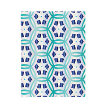 Load image into Gallery viewer, Blue Hexagon Velveteen Plush Blanket