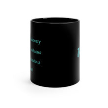 Load image into Gallery viewer, V Alphabet 11oz Mug, Initial Letter V Mug, Self-affirming Mug, Mental Health Black Coffee Mug, Motivation Mug