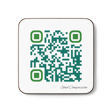 Load image into Gallery viewer, QR Code 1 piece Hardboard Back Coaster - Compassion is Soul Food