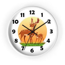 Load image into Gallery viewer, Buck and Fawn Wall Clock, Deer Enthusiasts Wall Clock