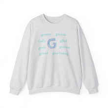Load image into Gallery viewer, G Alphabet Sweatshirt, Motivational, Optimistic, Alphabet Initial "G", Mental Health Unisex Heavy Blend™ Crewneck Sweatshirt, Self-affirming shirt