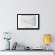 Load image into Gallery viewer, Colonarie St. Vincent and the Grenadines Map Framed Print Poster, Framed Vertical Poster Framed Horizontal Poster