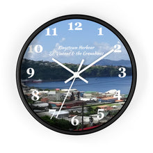 Load image into Gallery viewer, 10 inch round wall clock featuring a picture of Kingstown, St. Vincent and the Grenadines