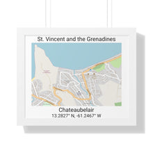 Load image into Gallery viewer, Chateaubelair St. Vincent and the Grenadines Map Framed Print Poster, City Map Print Poster, Framed Vertical Poster Framed Horizontal Poster