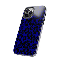 Load image into Gallery viewer, Black Hibiscus on Blue iPhone Tough Phone Cases