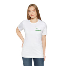 Load image into Gallery viewer, Empathy is Free Unisex Jersey Short Sleeve Tee, QR Code T-shirt, Hidden Message t-shirt, Positive T-shirt, Empowering T-shirt