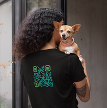 Load image into Gallery viewer, Compassion is Free Unisex Jersey Short Sleeve Tee, QR Code T-shirt, Hidden Message t-shirt, Positive T-shirt, Empowering T-shirt