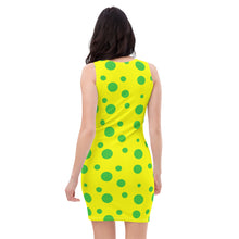 Load image into Gallery viewer, Green Spots in Yellow Sublimation Dress