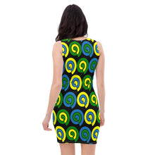 Load image into Gallery viewer, St. Vincent and the Grenadines Dress, St. Vincent and the Grenadines National Colors Dress, St. Vincent and the Grenadines Spirals Dress