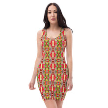 Load image into Gallery viewer, fitted dress with a multi colored pebble stone design