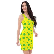 Load image into Gallery viewer, Green Spots in Yellow Sublimation Dress
