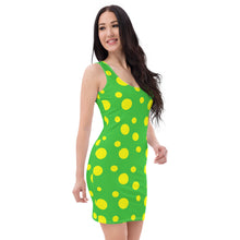 Load image into Gallery viewer, Yellow Spotted Green Sublimation Cut & Sew Dress