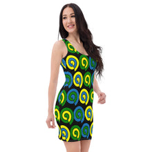Load image into Gallery viewer, St. Vincent and the Grenadines Dress, St. Vincent and the Grenadines National Colors Dress, St. Vincent and the Grenadines Spirals Dress