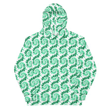 Load image into Gallery viewer, Mint Swirl Unisex Hoodie – White & Green Tie-Dye Pattern Spiral Design