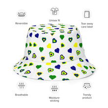 Load image into Gallery viewer, St. Vincent and the Grenadines Hearts and Cubes Reversible Bucket Hat