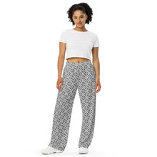 Load image into Gallery viewer, Grey Geometric Pattern Wide‑Leg Pants – Stylish Casual Comfort Unisex