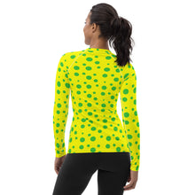 Load image into Gallery viewer, Women's Rash Guard - Yellow With Green Spots
