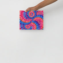 Load image into Gallery viewer, Interlocking Tie-Dye Spiral Pattern Canvas – Blue, Pink, Purple, Orange and White Wall Art