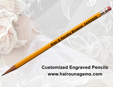 Load image into Gallery viewer, Personalized Laser Engraved Wooden Pencils – Custom Name, Date or Message | Graduation, Wedding & Memorial Favors