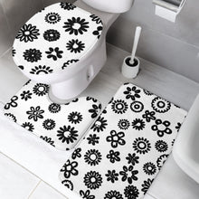 Load image into Gallery viewer, 3 piece white bathroom set with black flowers